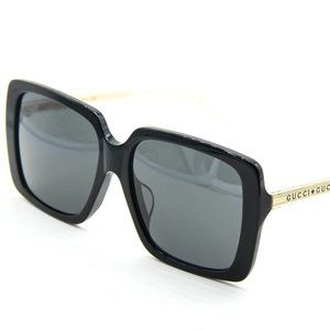 NEW GUCCI GG0567SA 001 BLACK CRYSTAL GREY AUTHENTIC SUNGLASSES 58-18-145